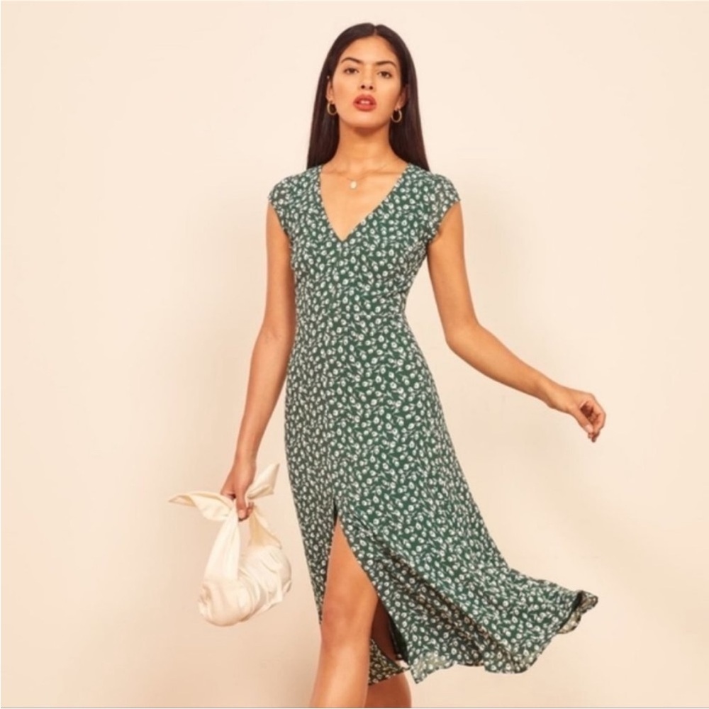 Reformation Wellfleet Dress Susanna Green Floral